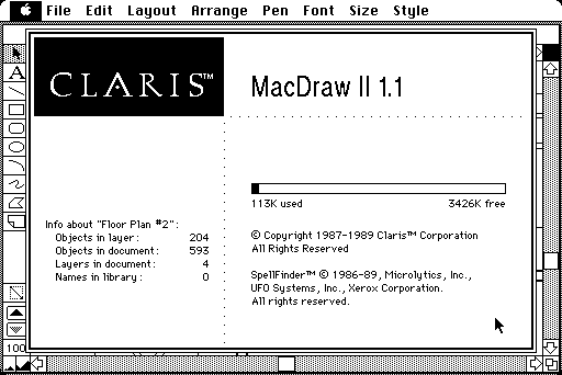 Claris MacDraw II 1.1 - About